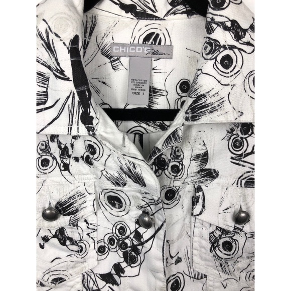 Chico’s Platinum White Denim Jean Jacket - Picture 8 of 8